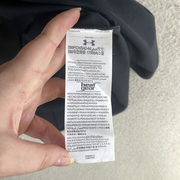 NWT Under Armour Polo Shirt Womens Small Black Viking Logo Golf Loose Fit NEW - Picture 16 of 16